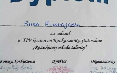 Gminny Konkurs Recytatorski "Rozwijamy młode talenty"