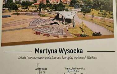 Dyplom za zdobycie wyr&oacute;żnienia w konkursie papieskim.