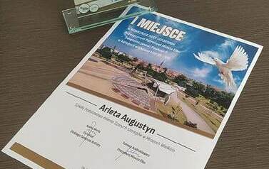 Dyplom za zajęcie I miejsca w konkursie recytatorskim.