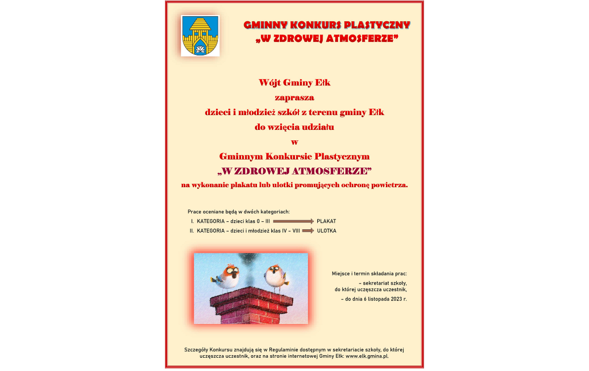 Zdjęcie do Gminny konkurs plastyczny "W zdrowej atmosferze"