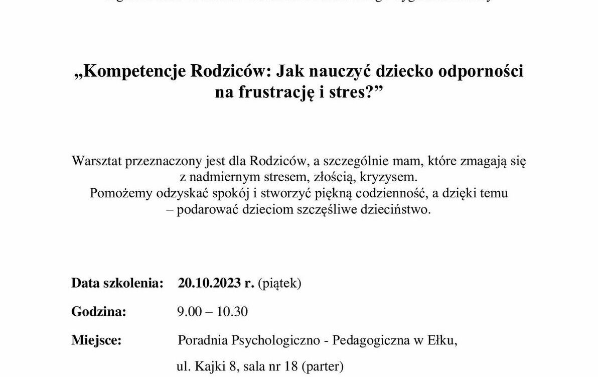 Zdjęcie do Zaproszenie na warsztaty dla rodzic&oacute;w