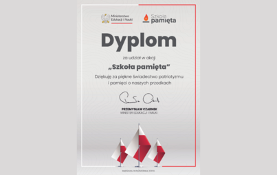 Zdjęcie do Dyplom za udział w akcji "Szkoła pamięta 2023".