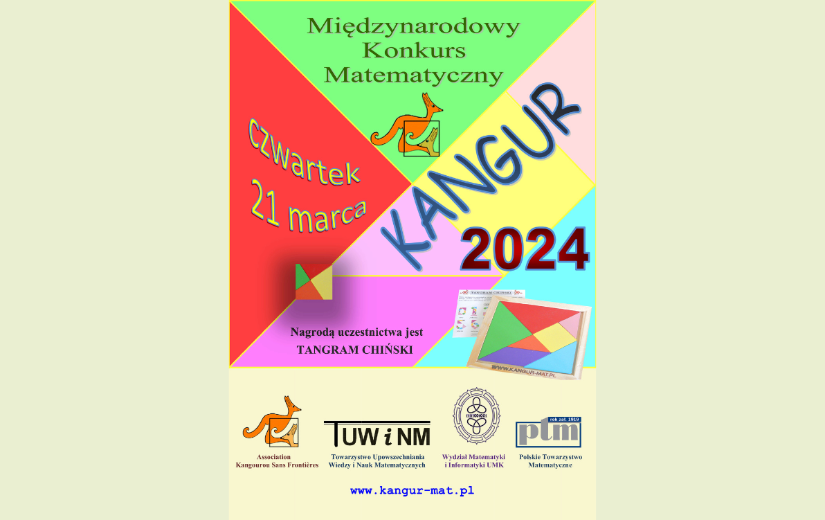 Zdjęcie do Zapisy do udziału w Międzynarodowym Konkursie Matematycznym "Kangur"