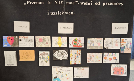Zdjęcie do Rozstrzygnięcie Gminnego Konkursu Plastycznego "Przemoc to nieMOC-wolni od przemocy i uzależnień"
