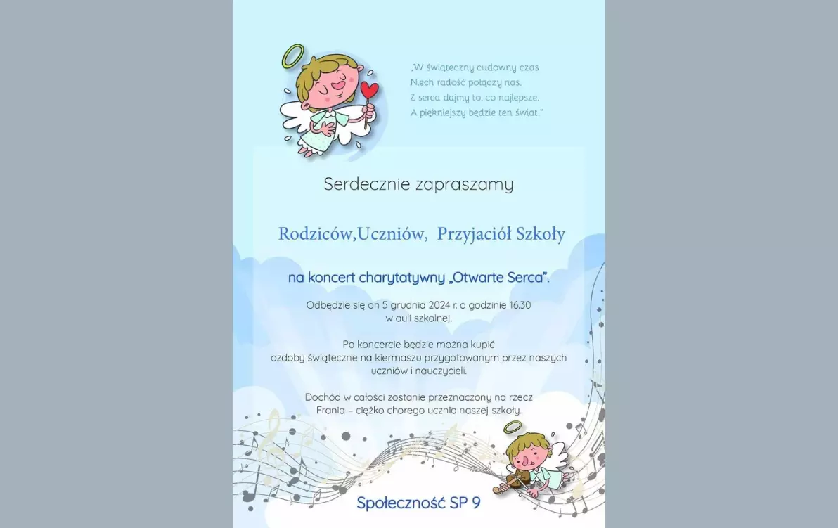 Zdjęcie do Zaproszenie na świąteczny koncert charytatywny