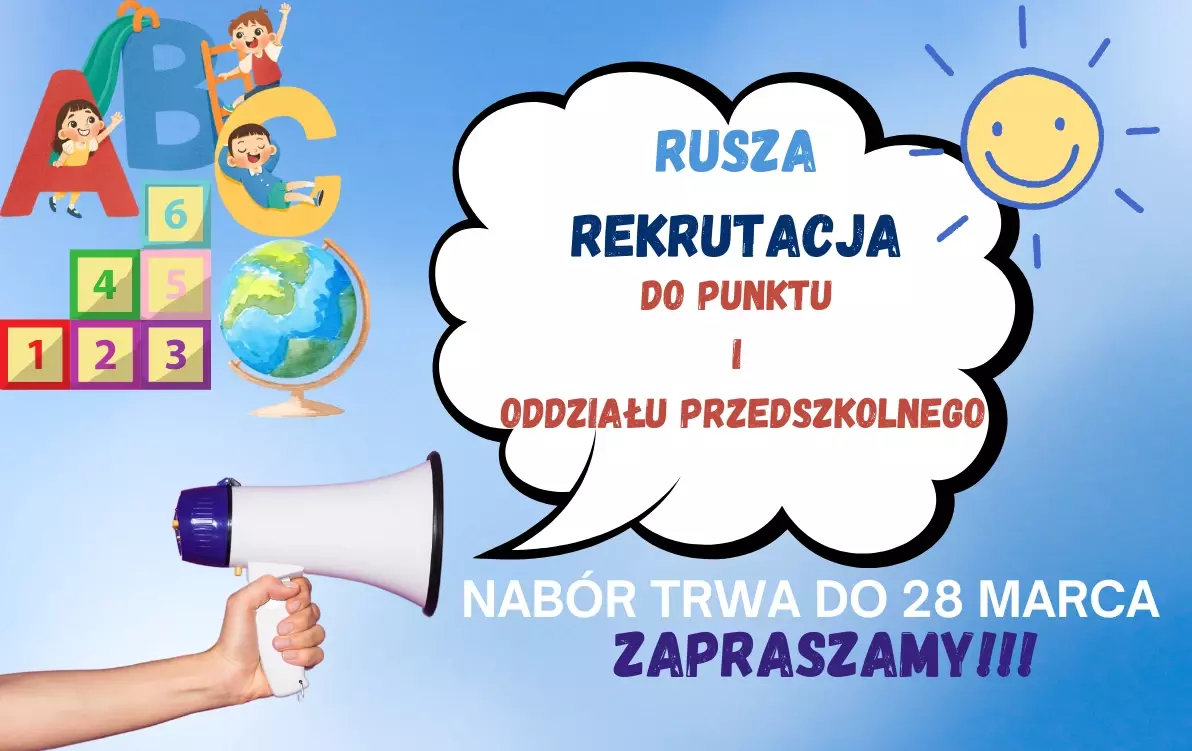 Zdjęcie do Rekrutacja do punktu i oddziału przedszkolnego