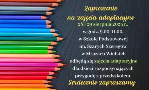 Zdjęcie do Zaproszenie na zajęcia adaptacyjne