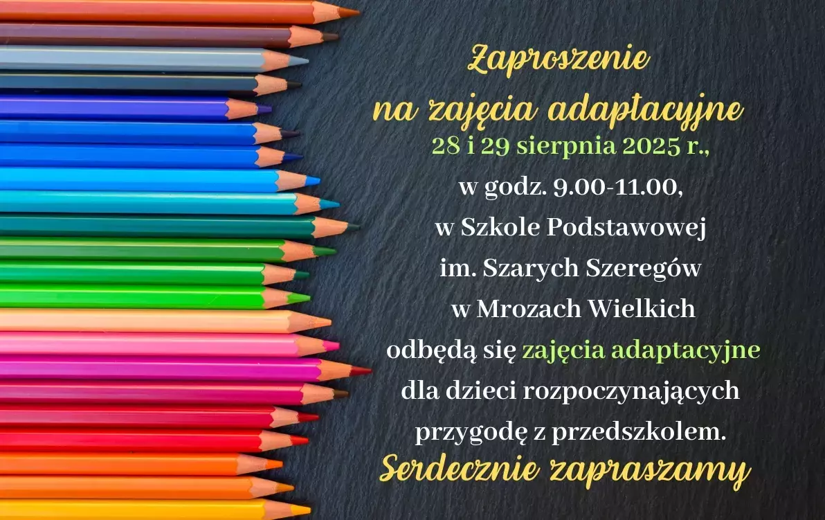 Zdjęcie do Zaproszenie na zajęcia adaptacyjne