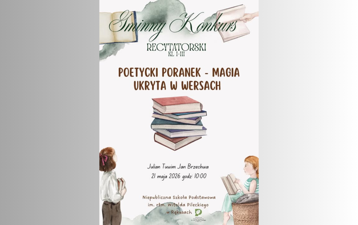 Zdjęcie do Zaproszenie do udziału w Gminnym konkursie recytatorskim "Poetycki poranek"