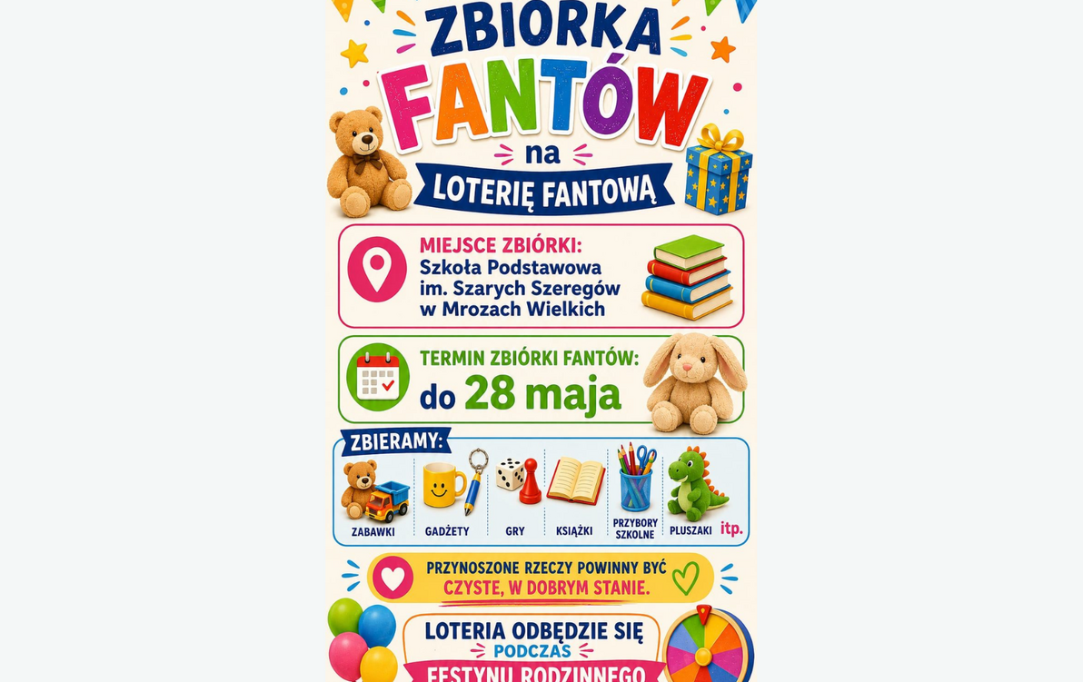 Zdjęcie do Zbi&oacute;rka fant&oacute;w na loterię fantową